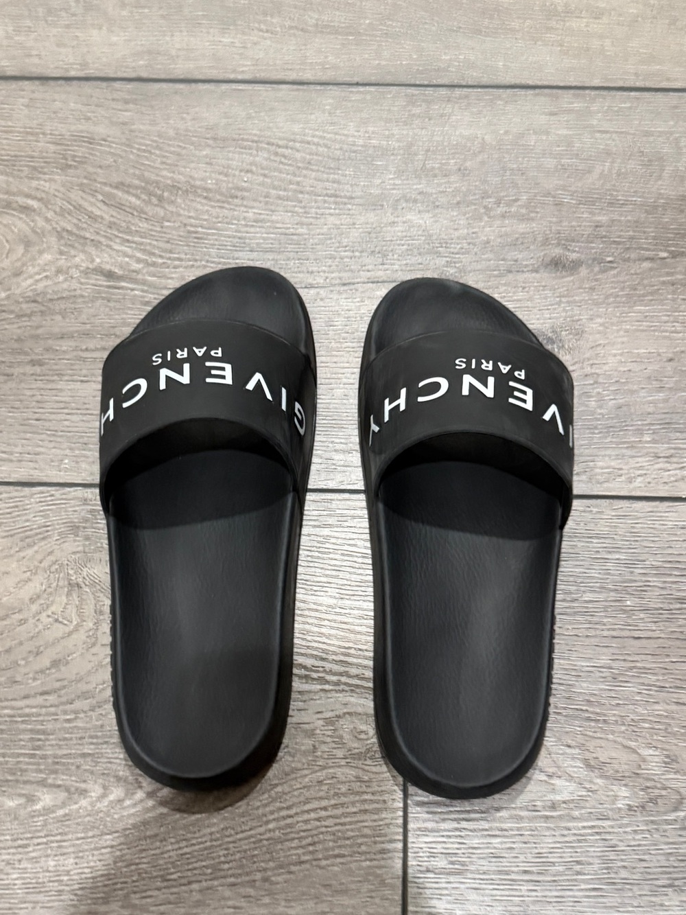 Givenchy Black Slide Sandals with White Logo - Picture 2 of 3